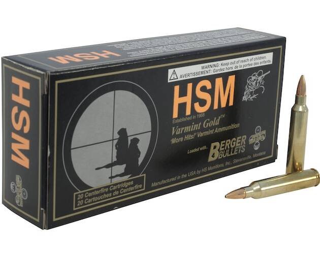HSM Varmint Gold 204 Ruger Ammo 35 Grain Berger Varmint Jacketed Hollow Point
