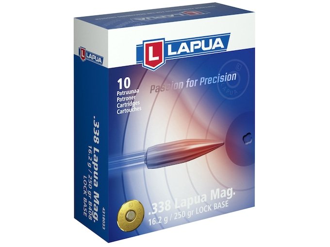 Lapua 338 Lapua Magnum Ammo 250 Grain Lapua Lock Base Full Metal Jacket