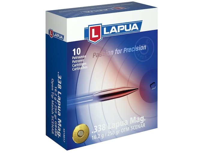 Lapua 338 Lapua Magnum Ammo 250 Grain Lapua Scenar Jacketed Hollow Point