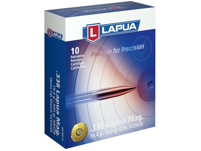 Lapua 338 Lapua Magnum Ammo 300 Grain Lapua Scenar Open Tip Match Point