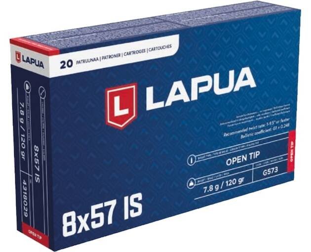 Lapua 8x57mm IS Ammo 120 Grain Open Tip