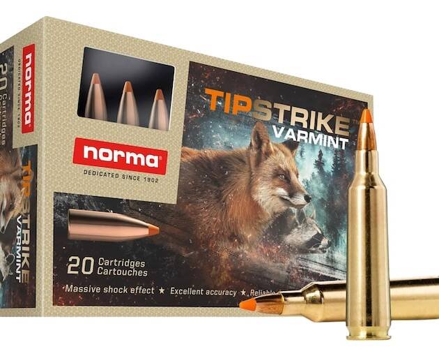Norma TipStrike 22-250 Remington Ammo 55 Grain Polymer Tip