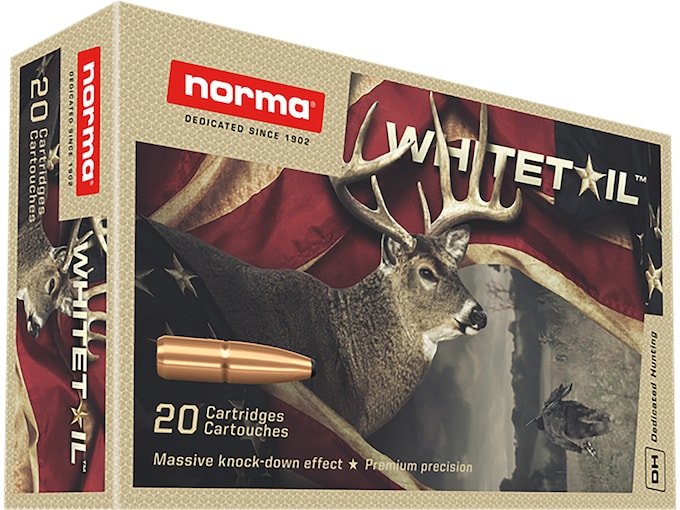 Norma Whitetail 8x57mm JS Mauser (8mm Mauser) (323 Diameter) Ammo 196 Grain Jacketed Soft Point