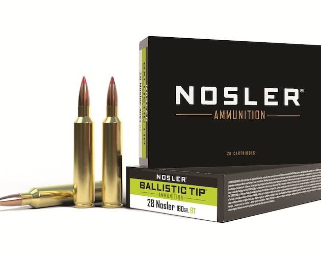 Nosler BT 28 Nosler Ammo 160 Grain Nosler Ballistic Tip Polymer Tip