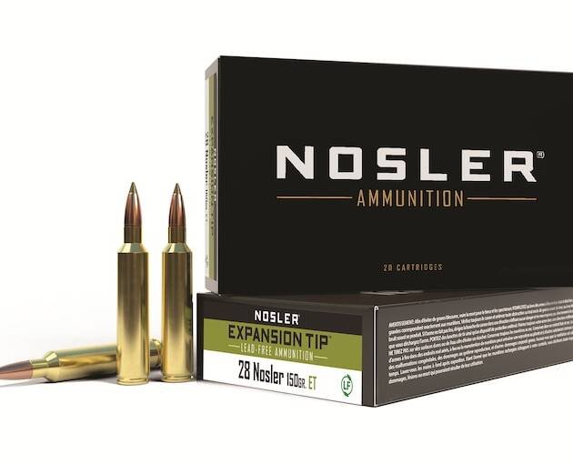 Nosler E-Tip 28 Nosler Ammo 150 Grain Nosler Expansion Tip (E-Tip) Polymer Tip Lead Free