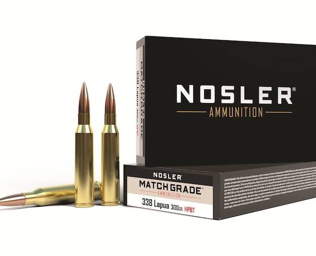 Nosler Match Grade 338 Lapua Magnum Ammo 300 Grain Nosler Custom Competition Jacketed Hollow Point