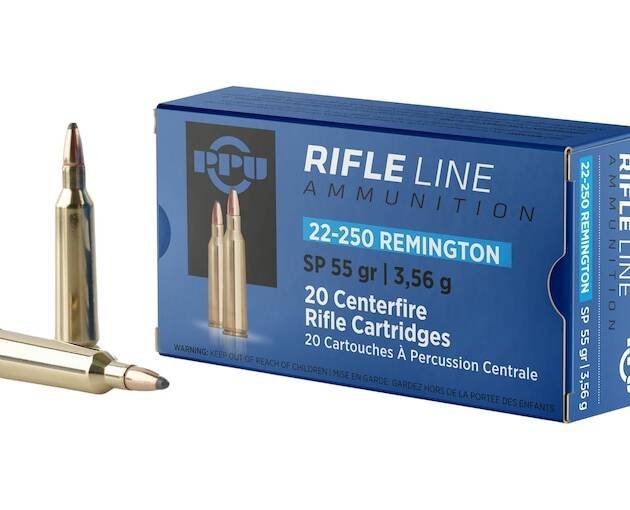 PPU 22-250 Remington Ammo 55 Grain Jacketed Soft Point