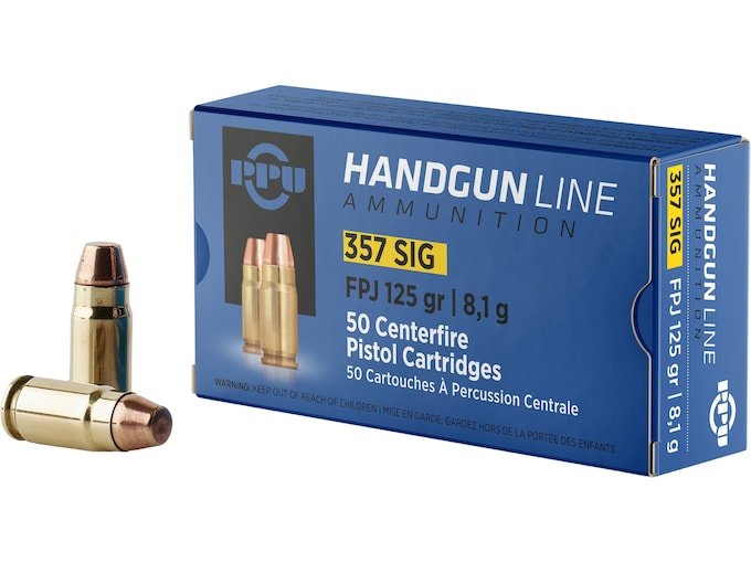 PPU 357 Sig Ammo 125 Grain Full Metal Jacket