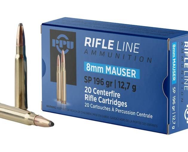PPU 8x57mm JS Mauser (8mm Mauser) (323 Diameter) Ammo 196 Grain Jacketed Soft Point