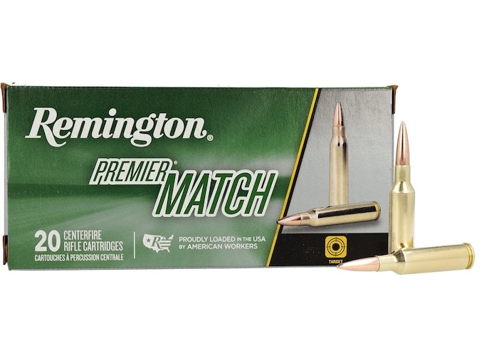 Remington Premier Match 224 Valkyrie Ammo 90 Grain Sierra MatchKing Jacketed Hollow Point