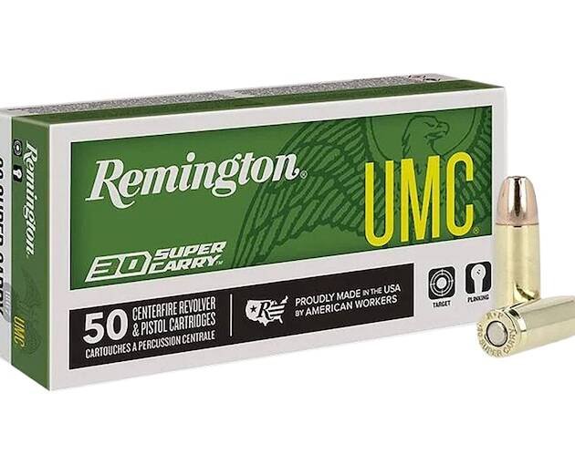 Remington UMC 30 Super Carry Ammo 100 Grain Full Metal Jacket
