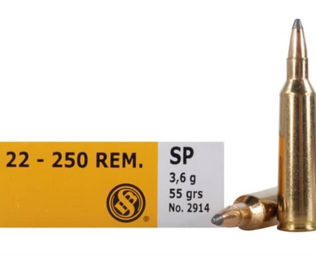 Sellier & Bellot 22-250 Remington Ammo 55 Grain Jacketed Soft Point