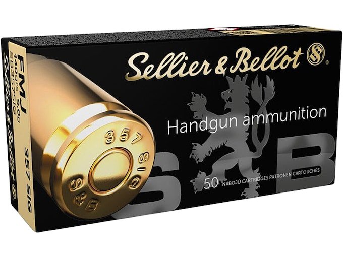 Sellier & Bellot 357 Sig Ammo 140 Grain Full Metal Jacket