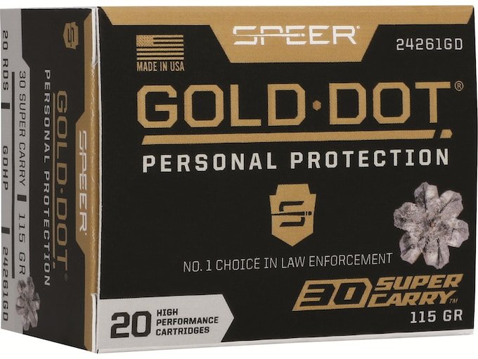 Speer Gold Dot 30 Super Carry Ammo 115 Grain Bonded Jacketed Hollow Point