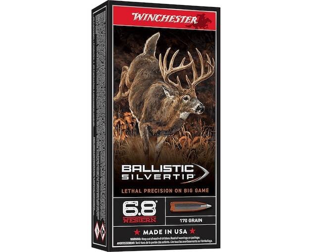 Winchester Ballistic Silvertip 6.8 Western Ammo 170 Grain Polymer Tip Box