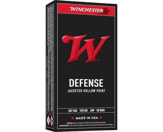 Winchester Defense 357 Sig Ammo 125 Grain Jacketed Hollow Point