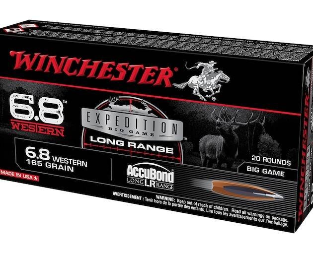 Winchester Expedition Big Game Long Range 6.8 Western Ammo 165 Grain Nosler AccuBond Long Range Bonded Polymer Tip