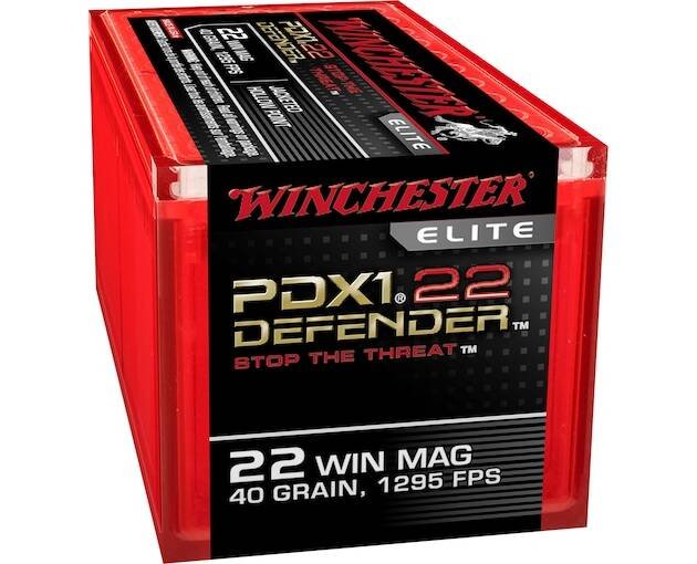 Winchester PDX1 Defender 22 Winchester Magnum Rimfire (WMR) Ammo 40 Grain Jacketed Hollow Point