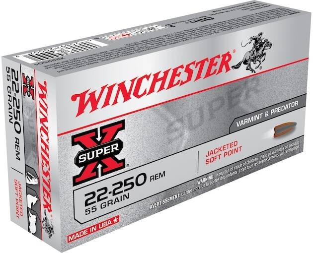 Winchester Super X 22-250 Remington Ammo 55 Grain Jacketed Soft Point