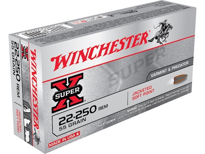 Winchester Super X 22-250 Remington Ammo 55 Grain Jacketed Soft Point