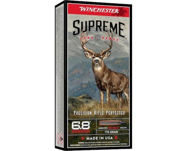 Winchester Supreme Long Range 6.8 Western Ammo 170 Grain Winchester BC Max Polymer Tip