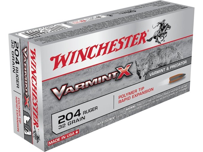 Winchester Vamint X 204 Ruger Ammo 32 Grain Polymer Tip