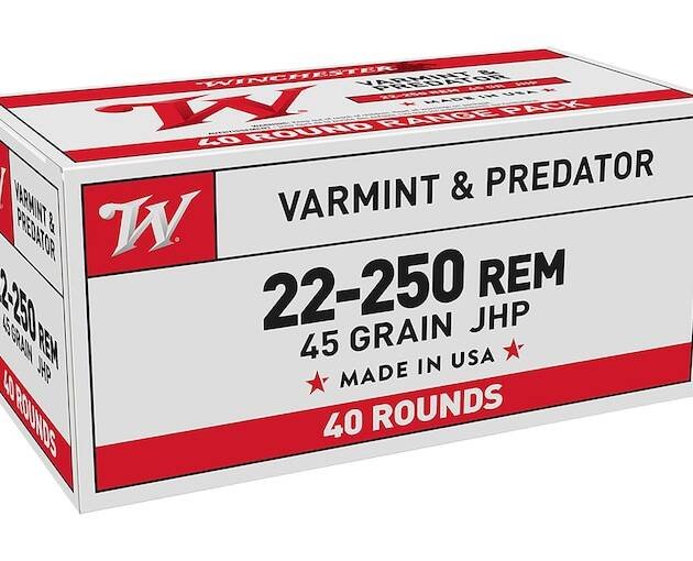 Winchester White Box USA 22-250 Remington Ammo 45 Grain Jacketed Hollow Point